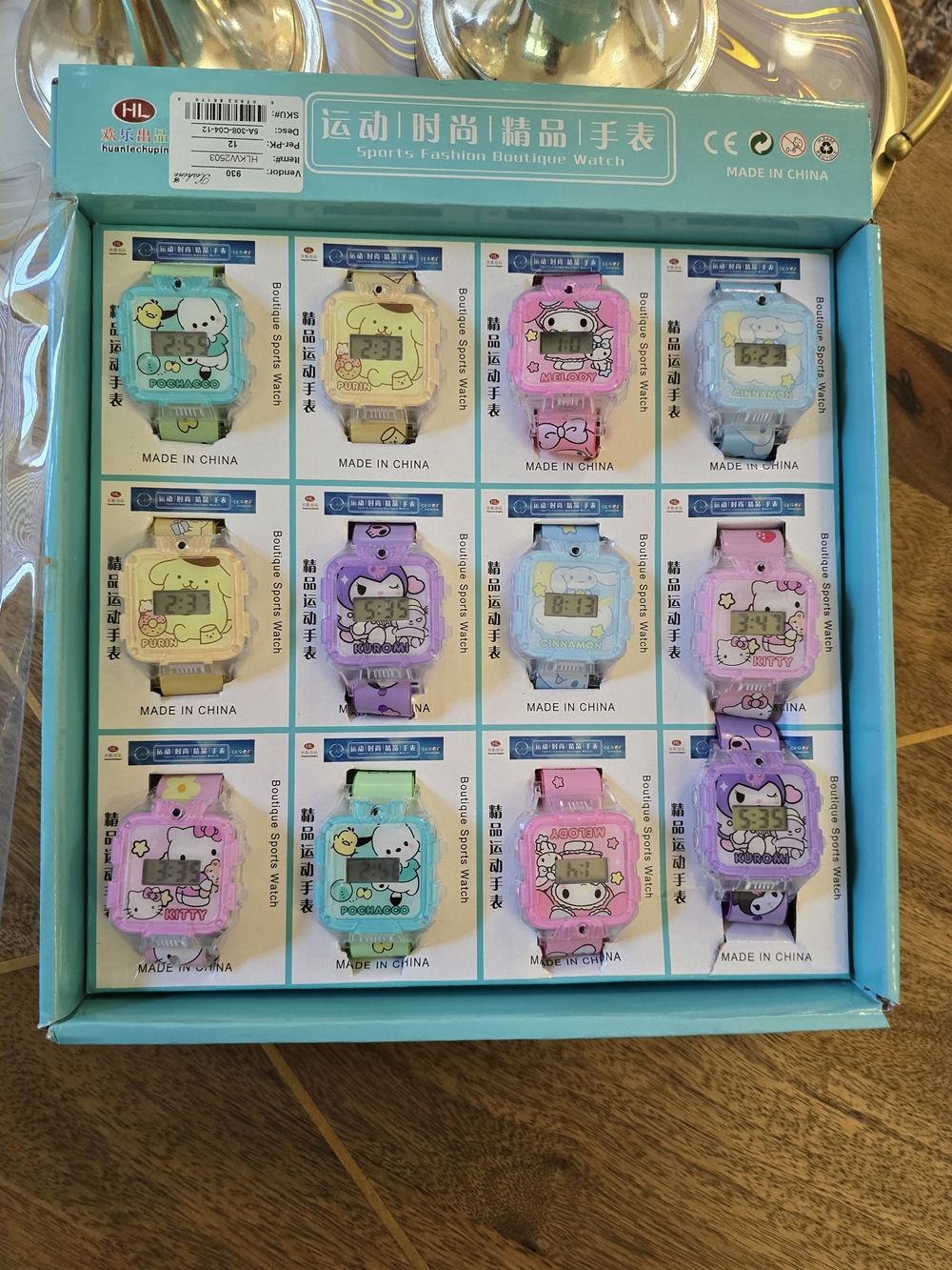 Kids Digital Cartoon Watch - Pink, Purple, Blue, Yellow, Mint Green
